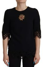 Load image into Gallery viewer, Dolce &amp; Gabbana Elegant Beaded Logo Zip Sleeve Blouse
