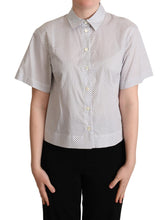 Load image into Gallery viewer, Dolce &amp; Gabbana Chic Gray Polka Dot Short Sleeve Polo
