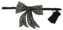 Load image into Gallery viewer, Dolce &amp; Gabbana Silver-Tone Silk Crystal Bow Tie
