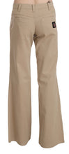 Load image into Gallery viewer, Just Cavalli Beige Mid Waist Flared Luxury Trousers
