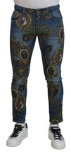 Load image into Gallery viewer, Dolce &amp; Gabbana Elegant Slim-Fit Printed Denim Jeans
