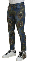 Load image into Gallery viewer, Dolce &amp; Gabbana Elegant Slim-Fit Printed Denim Jeans
