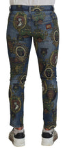 Load image into Gallery viewer, Dolce &amp; Gabbana Elegant Slim-Fit Printed Denim Jeans
