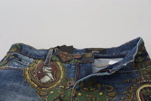 Load image into Gallery viewer, Dolce &amp; Gabbana Elegant Slim-Fit Printed Denim Jeans
