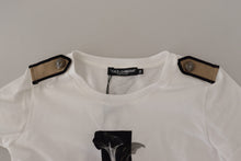 Load image into Gallery viewer, Dolce &amp; Gabbana White Black Roses Crewneck Cotton  T-shirt
