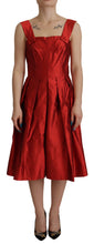 Load image into Gallery viewer, Dolce &amp; Gabbana Radiant Red Silk A-Line Midi Dress
