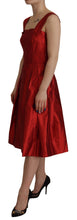 Load image into Gallery viewer, Dolce &amp; Gabbana Radiant Red Silk A-Line Midi Dress

