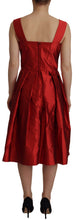Load image into Gallery viewer, Dolce &amp; Gabbana Radiant Red Silk A-Line Midi Dress
