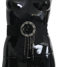 Load image into Gallery viewer, Dolce &amp; Gabbana Elegant Black Crystal Waist Belt
