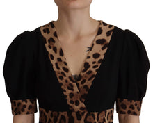 Load image into Gallery viewer, Dolce &amp; Gabbana Elegant Black V-Neck A-Line Dress
