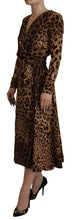 Load image into Gallery viewer, Dolce &amp; Gabbana Elegant V-Neck A-Line Maxi Dress in Brown
