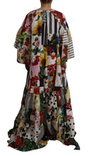 Load image into Gallery viewer, Dolce &amp; Gabbana Multicolor Maxi Kaftan Patchwork Poplin Floral Dress
