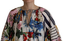 Load image into Gallery viewer, Dolce &amp; Gabbana Multicolor Maxi Kaftan Patchwork Poplin Floral Dress
