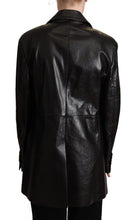 Load image into Gallery viewer, Dolce &amp; Gabbana Elegant Black Leather Double-Breasted Jacket
