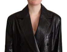 Load image into Gallery viewer, Dolce &amp; Gabbana Elegant Black Leather Double-Breasted Jacket
