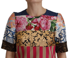 Load image into Gallery viewer, Dolce &amp; Gabbana Patchwork Sheath Mini Dress - Multicolor Elegance
