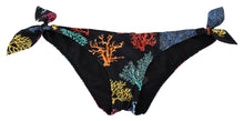 Load image into Gallery viewer, Dolce &amp; Gabbana Chic Black Side-Tie Coral Print Bikini Bottom
