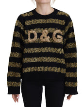 Load image into Gallery viewer, Dolce &amp; Gabbana Elegant Black and Gold Crystal Sweater
