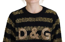 Load image into Gallery viewer, Dolce &amp; Gabbana Elegant Black and Gold Crystal Sweater
