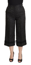 Load image into Gallery viewer, Dolce &amp; Gabbana Elegant Black Brocade Cropped Pants
