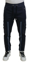 Load image into Gallery viewer, Dolce &amp; Gabbana Dark Blue Cotton Zipper Jogger Pants
