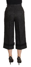 Load image into Gallery viewer, Dolce &amp; Gabbana Elegant Black Brocade Cropped Pants
