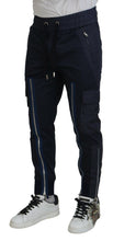 Load image into Gallery viewer, Dolce &amp; Gabbana Dark Blue Cotton Zipper Jogger Pants
