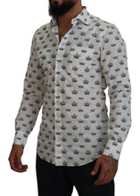 Load image into Gallery viewer, Dolce &amp; Gabbana White Crown Print Slim Fit Cotton Shirt
