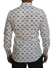 Load image into Gallery viewer, Dolce &amp; Gabbana White Crown Print Slim Fit Cotton Shirt
