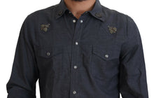 Load image into Gallery viewer, Dolce &amp; Gabbana Elegant Slim-Fit Blue Denim Casual Shirt
