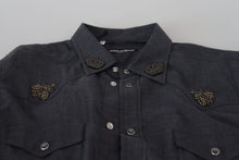 Load image into Gallery viewer, Dolce &amp; Gabbana Elegant Slim-Fit Blue Denim Casual Shirt
