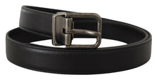 Load image into Gallery viewer, Dolce &amp; Gabbana Elegant Black Leather Belt with Metal Buckle
