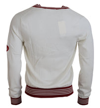 Load image into Gallery viewer, Dolce &amp; Gabbana White Red Knitted V-neck Pullover Sweater
