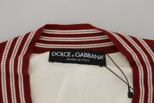 Load image into Gallery viewer, Dolce &amp; Gabbana White Red Knitted V-neck Pullover Sweater
