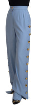 Load image into Gallery viewer, Dolce &amp; Gabbana Elegant Light Blue Wool-Silk Blend Pants
