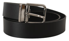 Load image into Gallery viewer, Dolce &amp; Gabbana Elegant Black Leather Belt with Metal Buckle
