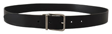 Load image into Gallery viewer, Dolce &amp; Gabbana Elegant Black Leather Belt with Metal Buckle
