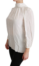 Load image into Gallery viewer, Dolce &amp; Gabbana Elegant White Silk Turtle Neck Blouse
