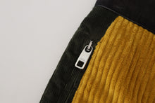 Load image into Gallery viewer, Dolce &amp; Gabbana Elegant Black Tapered Trousers with Yellow Accent
