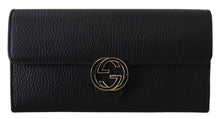 Load image into Gallery viewer, Gucci Elegant Black Leather Wallet with GG Snap Closure
