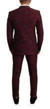 Load image into Gallery viewer, Dolce &amp; Gabbana Elegant Maroon Leaf Pattern Two-Piece Suit
