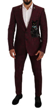 Load image into Gallery viewer, Dolce &amp; Gabbana Elegant Maroon Leaf Pattern Two-Piece Suit
