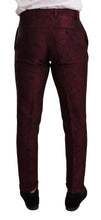 Load image into Gallery viewer, Dolce &amp; Gabbana Elegant Maroon Leaf Pattern Two-Piece Suit
