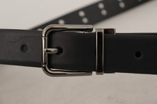 Load image into Gallery viewer, Dolce &amp; Gabbana Elegant Black Leather Belt with Metal Buckle
