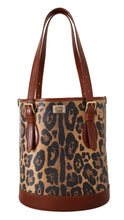 Load image into Gallery viewer, Dolce &amp; Gabbana Elegant Leopard Bucket Tote Bag
