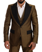 Load image into Gallery viewer, Dolce &amp; Gabbana Elegant Yellow Patterned Three-Piece Suit
