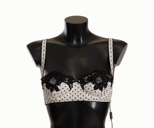 Load image into Gallery viewer, Dolce &amp; Gabbana Elegant White Lace &amp; Polka Dot Silk Bra
