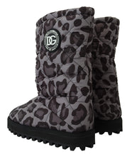 Load image into Gallery viewer, Dolce &amp; Gabbana Elegant Gray Leopard Mid Calf Boots
