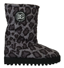 Load image into Gallery viewer, Dolce &amp; Gabbana Elegant Gray Leopard Mid Calf Boots
