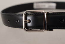 Load image into Gallery viewer, Dolce &amp; Gabbana Sleek Black Leather Belt with Metal Buckle
